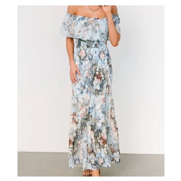 Baltic Born Dresses & Skirts - Baltic Born Amalfi Smocked Maxi Dress - Blue Floral Medium
